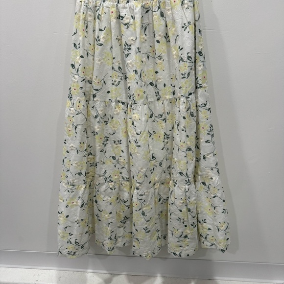 En Saison Lou Lou Midi Dress One Shoulder Ruffle Layered Skirt Floral Embroider - Picture 5 of 9